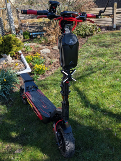 E-Scooter Zusatzlicht Set X-Licht(Plug & Play) Komplett-Set | Fertig verlötet für Powerbank inkl. USB-Fernbedienung & Halterung (Segway, Xiaomi, uvm.) - Rund (Standard)