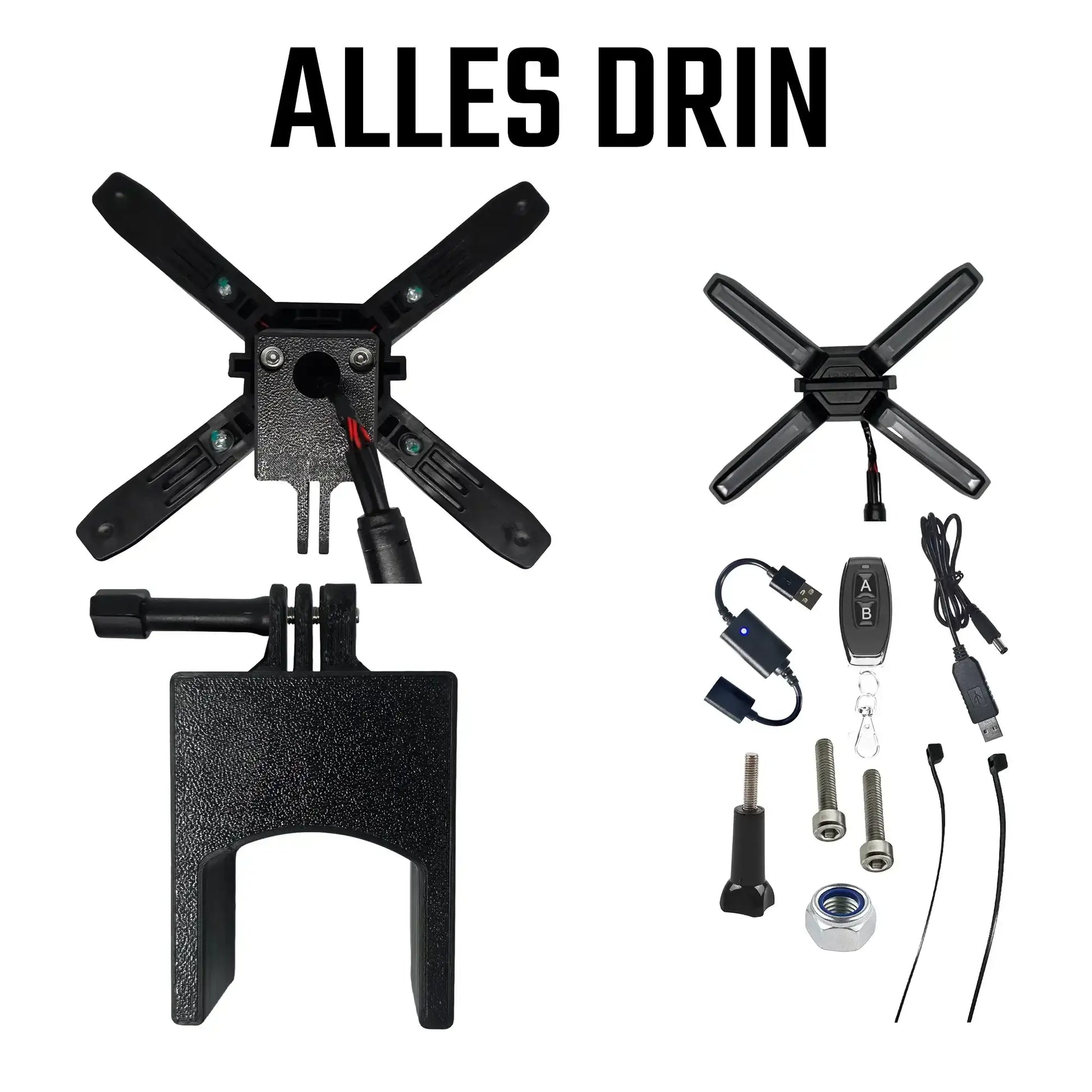 X-Licht E-Scooter Halterung mit Fernbedienung & Zubehör – alles drin für dein Scooter-Upgrade