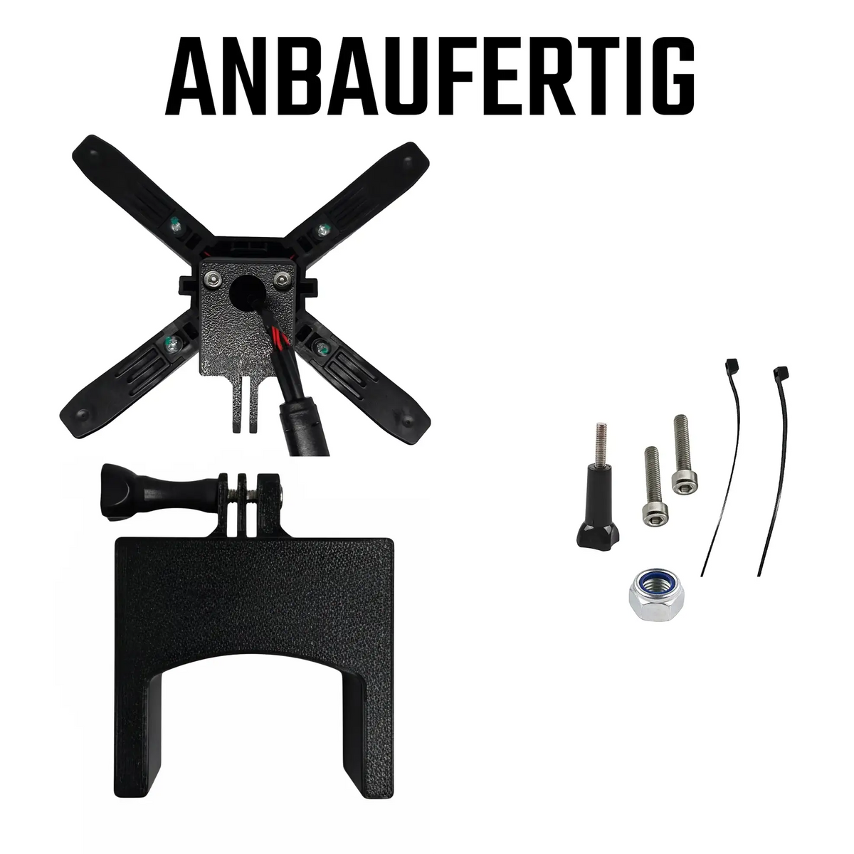 X-Light Halterung DIY-Set mit Adapter, Schrauben, Mutter und Kabelbindern