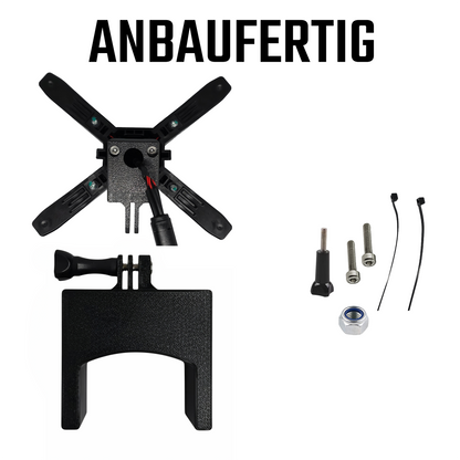X-Licht Adapter auf Action-Mount für E-Scooter | ZT3 Scheinwerfer Halterung & Zubehör (Eigendesign) für Segway, Ninebot, Xiaomi - Eckig (Extra Breit)