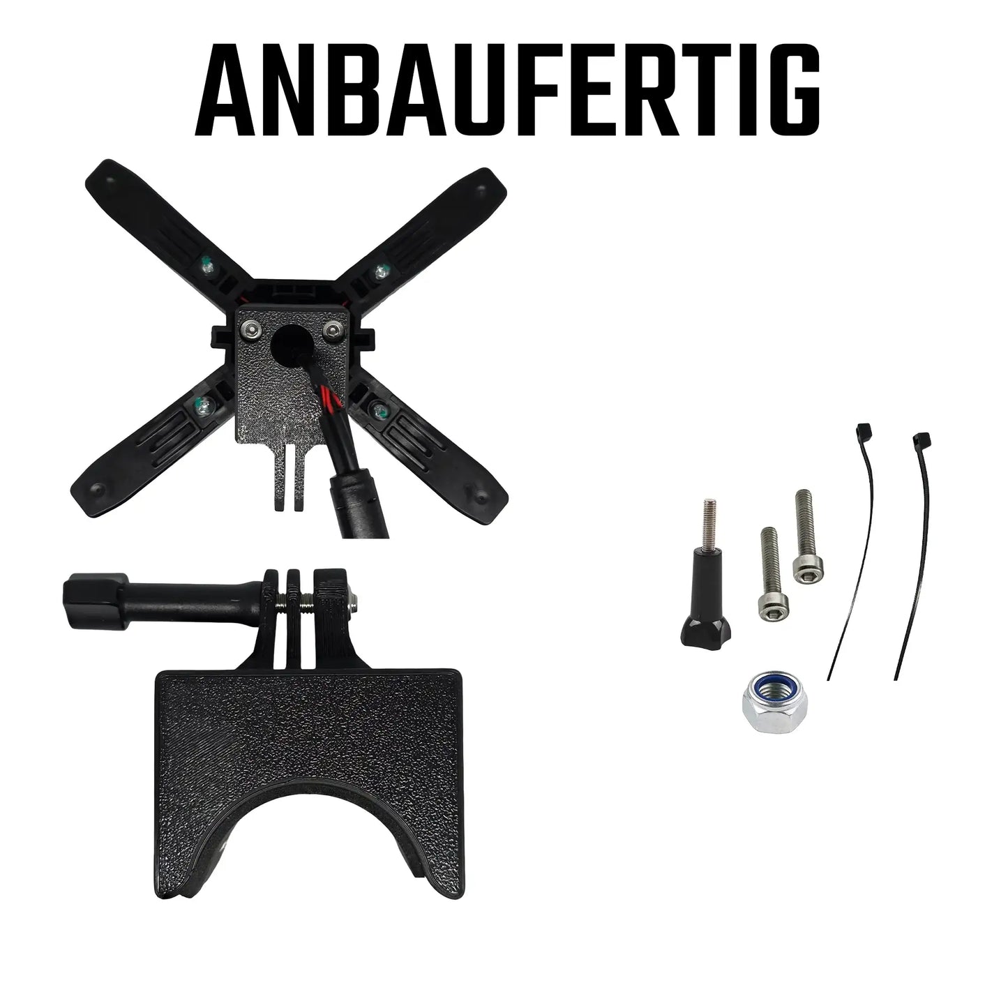 Universal X-Licht Halterung (Nur 3D-Druck) | Maker-Basis für Ninebot ZT3, Max G3, G2 & Xiaomi - Rund (Standard)