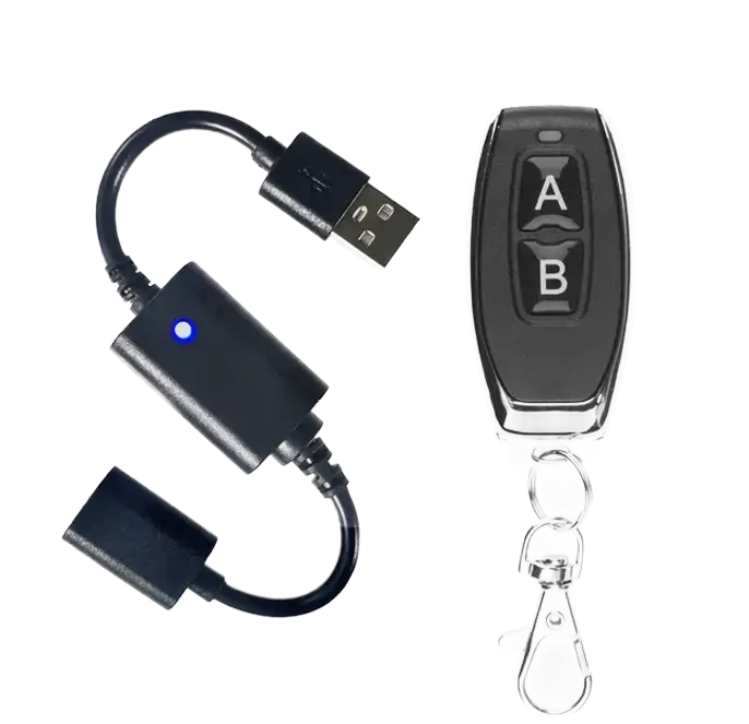 USB-Fernbedienung Set mit Adapter und Schlüsselanhänger, kompatibel mit E-Scooter Licht