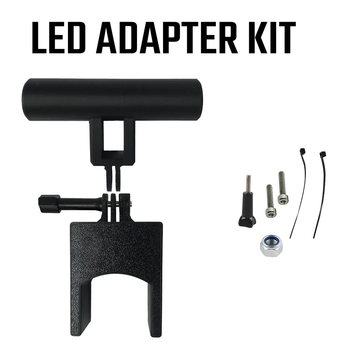 LED-Bar Halterung Set mit Rohrhalter, Adapter, Schrauben und Kabelbindern